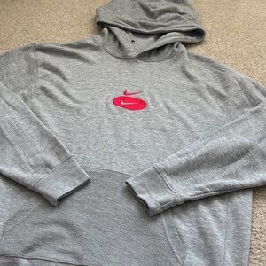 Nike Gray Hoodie with Red Swoosh